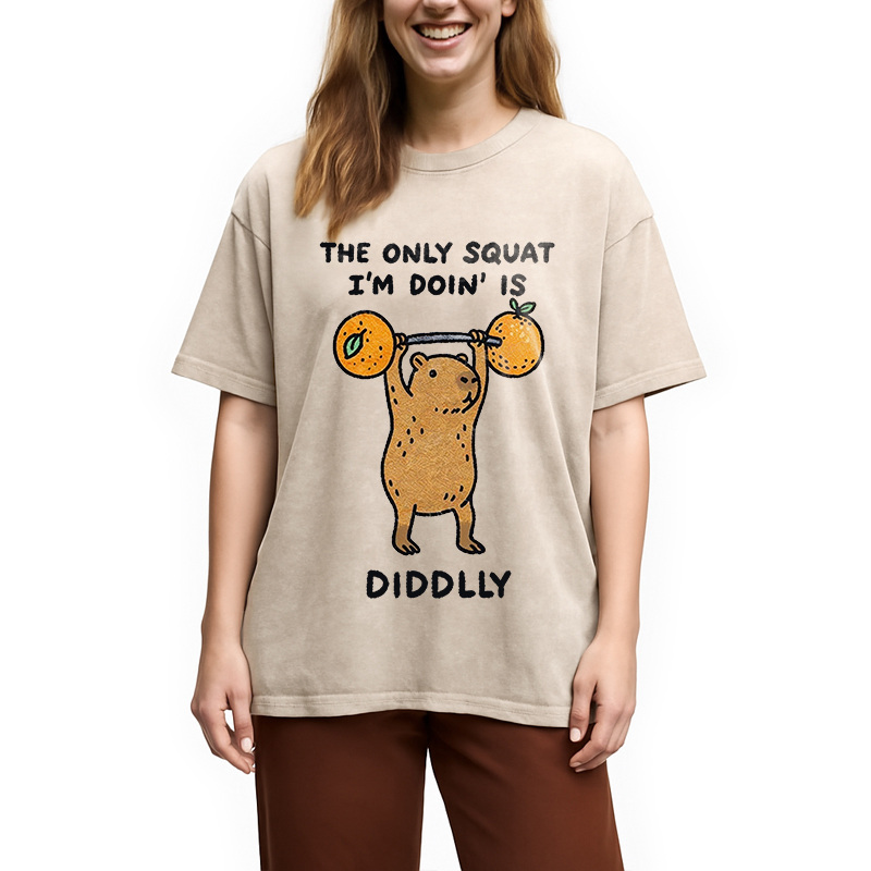 Modecanvas Diddly Capybara Washed T-Shirt