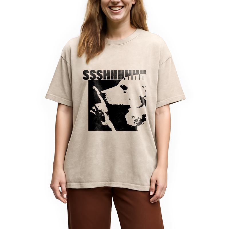 Modecanvas Urban Dog Meme DTG Printing Washed T-Shirt