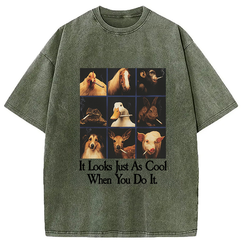 Modecanvas It Looks Just As Stupid When You Do It Washed T-Shirt