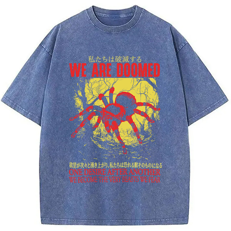 Modecanvas We Are Doomed Tarantula Washed T-Shirt