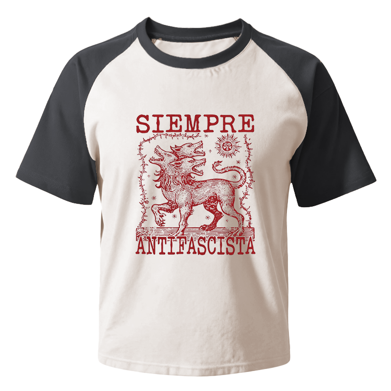Modecanvas Siempre Antifascista Raglan T-Shirt