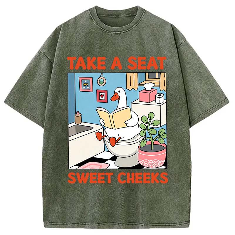 Modecanvas Take A Seat DTG Printing Washed T-Shirt