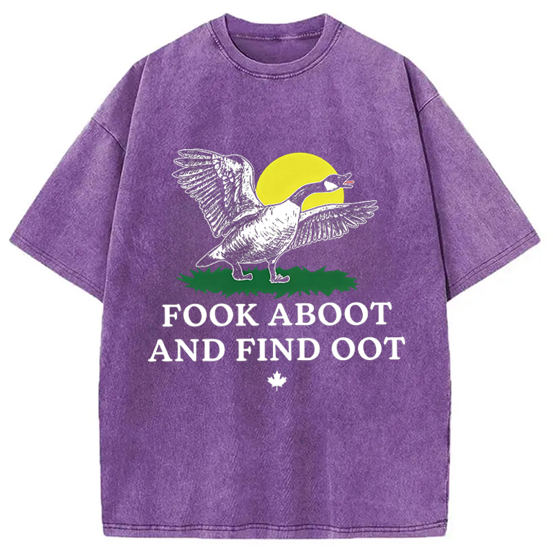 Modecanvas Fook Aboot And Find Oot DTG Printing Washed T-Shirt