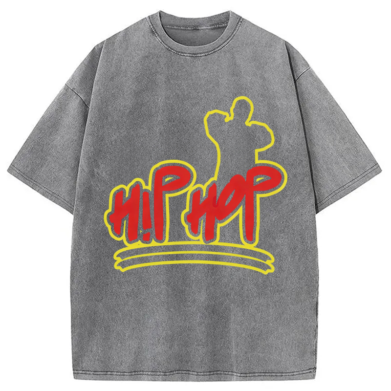 Modecanvas Hip Hop Hop DTG Printing Washed T-Shirt