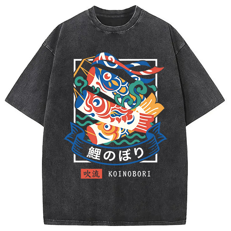 Modecanvas KOINOBORI DTG Printing Washed T-Shirt
