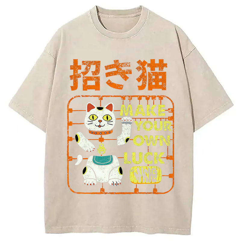 Modecanvas Make your own luck DTG Printing Washed T-Shirt