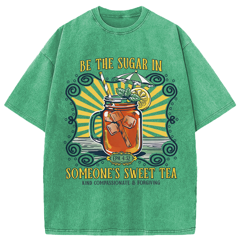 Modecanvas Sweet Tea Sugar DTG Printing Washed T-Shirt
