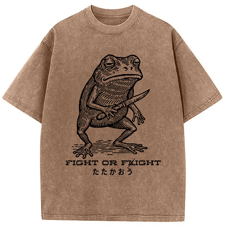 Modecanvas Fighting Frog Washed T-Shirt