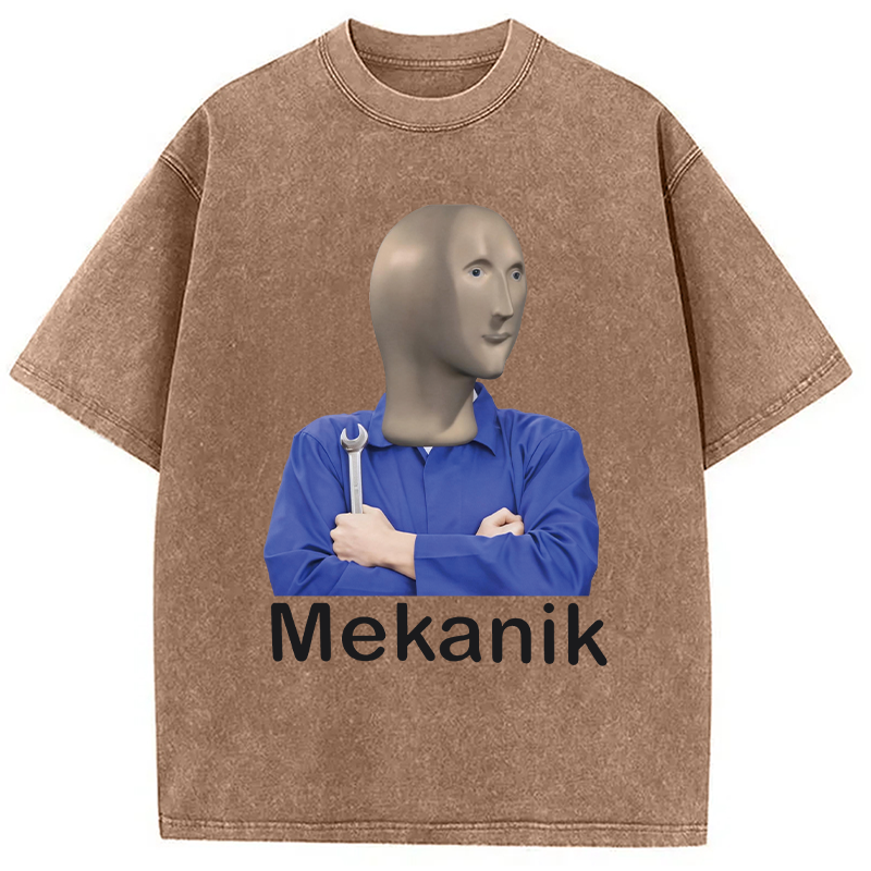 Modecanvas MEKANIK at Your Service DTG Printing Washed T-Shirt