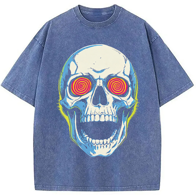 Modecanvas Spiral Death Stare DTG Printing Washed T-Shirt-modecanvas