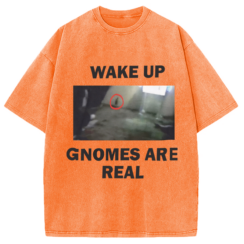 Modecanvas Wake Up Gnomes Are Real DTG Printing Washed T-Shirt