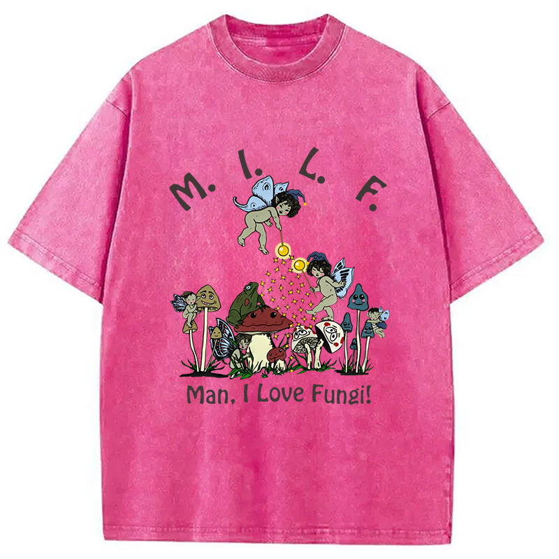 Modecanvas Man I Love Fungi Washed T-Shirt
