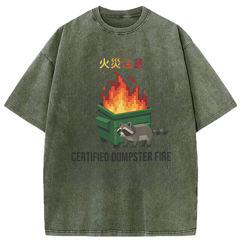 Modecanvas Certified Dumpster Fire Washed T-Shirt
