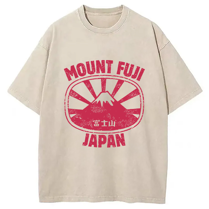 Modecanvas Mount Fuji Japan Washed T-Shirt