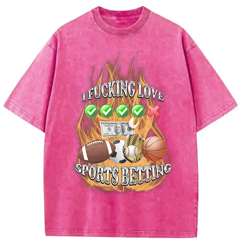 Modecanvas Sports Betting DTG Printing Washed T-Shirt