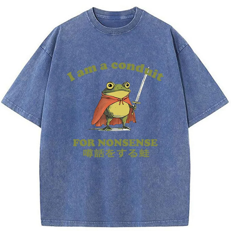 Modecanvas Nonsense Frog Washed T-Shirt
