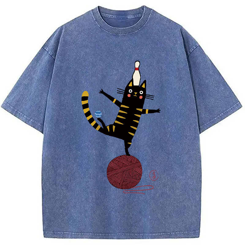 Modecanvas Acrobatic Kitten Washed T-Shirt