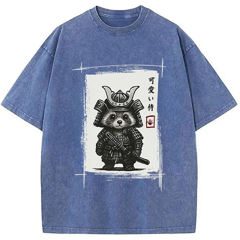 Modecanvas Samurai Baby Raccoon Washed T-Shirt