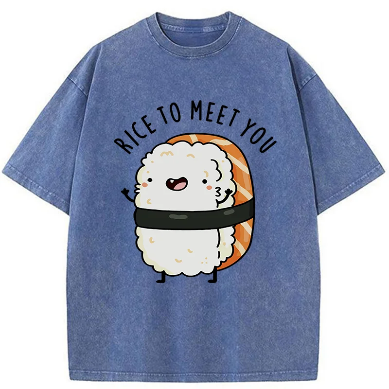 Modecanvas Greetings From Sushi Washed T-Shirt