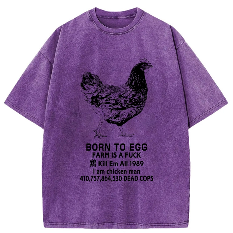 Modecanvas Born To Egg Washed T-Shirt-modecanvas