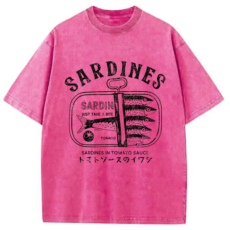 Modecanvas Delicious Canned Sardine Washed T-Shirt
