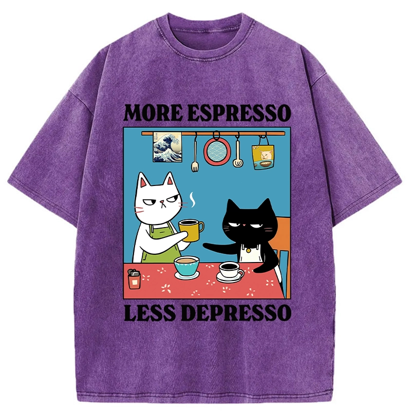 Modecanvas More Espresso Less Depresso Washed T-Shirt