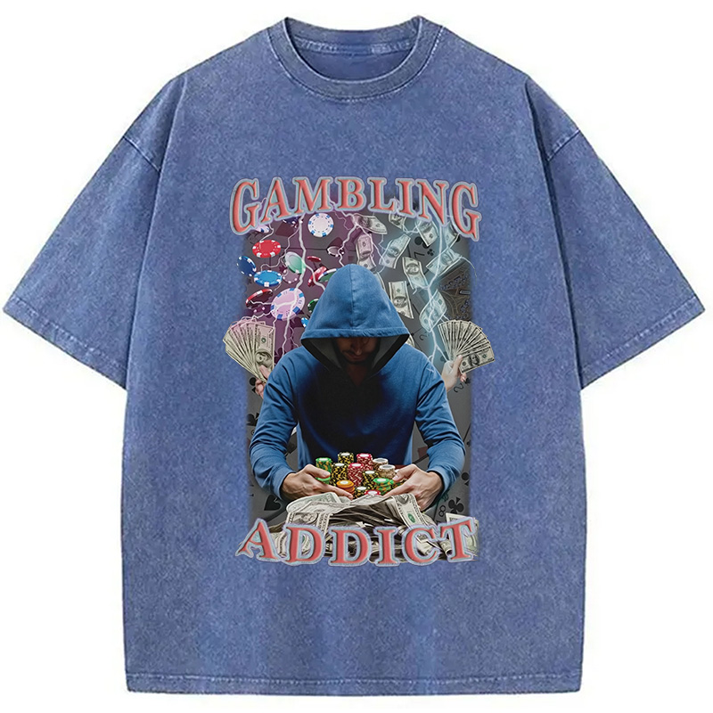 Modecanvas Gambling Addict Washed T-Shirt