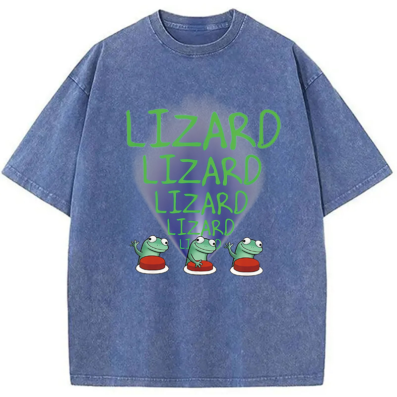 Modecanvas Lizard Lizard Lizard Meme Washed T-Shirt