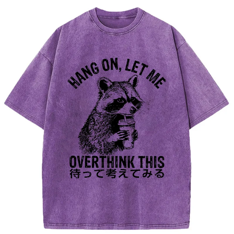 Modecanvas Overthink Raccoon Washed T-Shirt-modecanvas