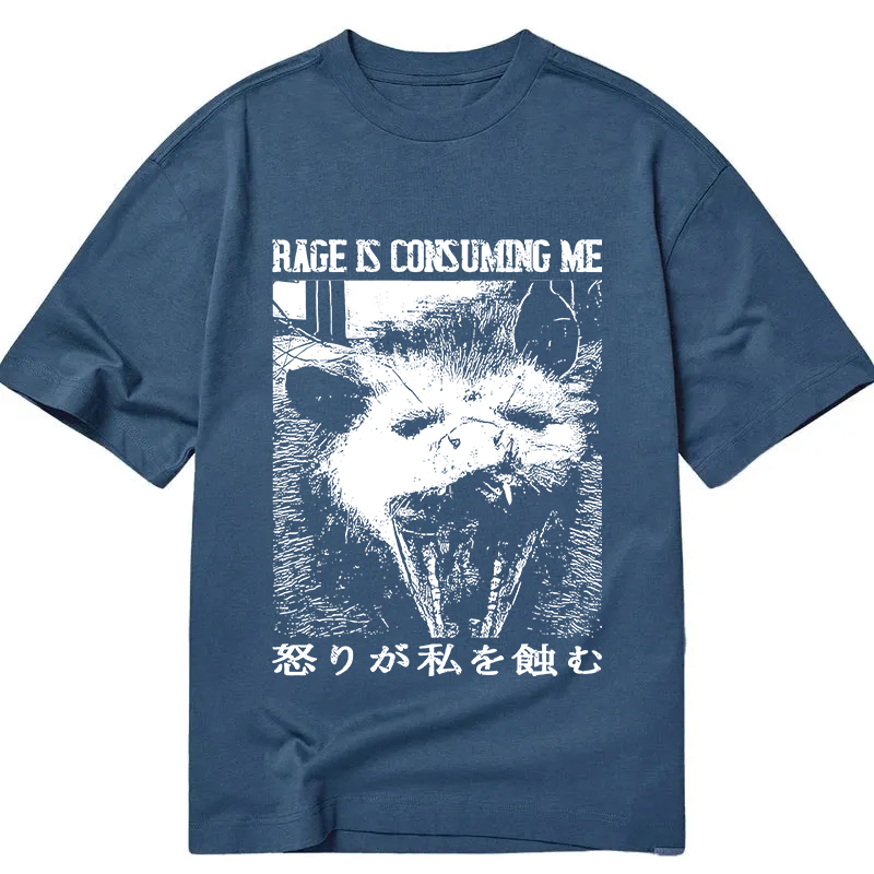 Modecanvas Rage Is Consuming Me Opossum DTG Printing Classic T-Shirt-modecanvas