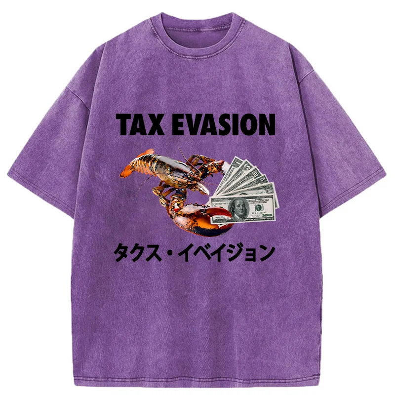 Modecanvas Tux Evasion Funny Washed T-Shirt-modecanvas