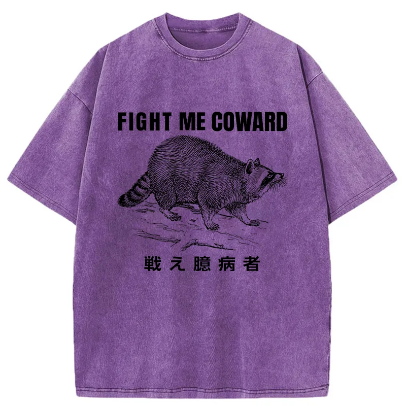 Modecanvas Fight Raccoon Japanese Washed T-Shirt