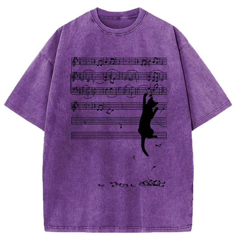 Modecanvas Black Cat Sabotage Washed T-Shirt