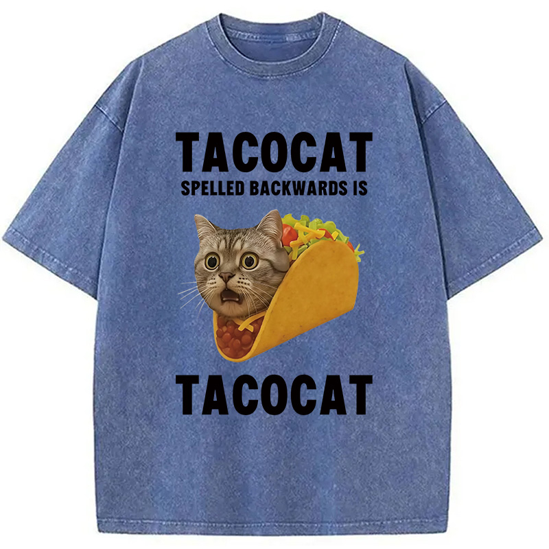 Modecanvas Tacocat Funny Meme Washed T-Shirt