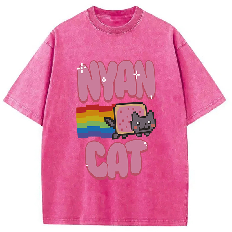 Modecanvas Nyan Cat Pride Washed T-Shirt