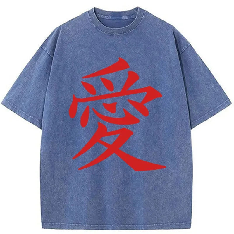 Modecanvas Love Kanji Washed T-Shirt