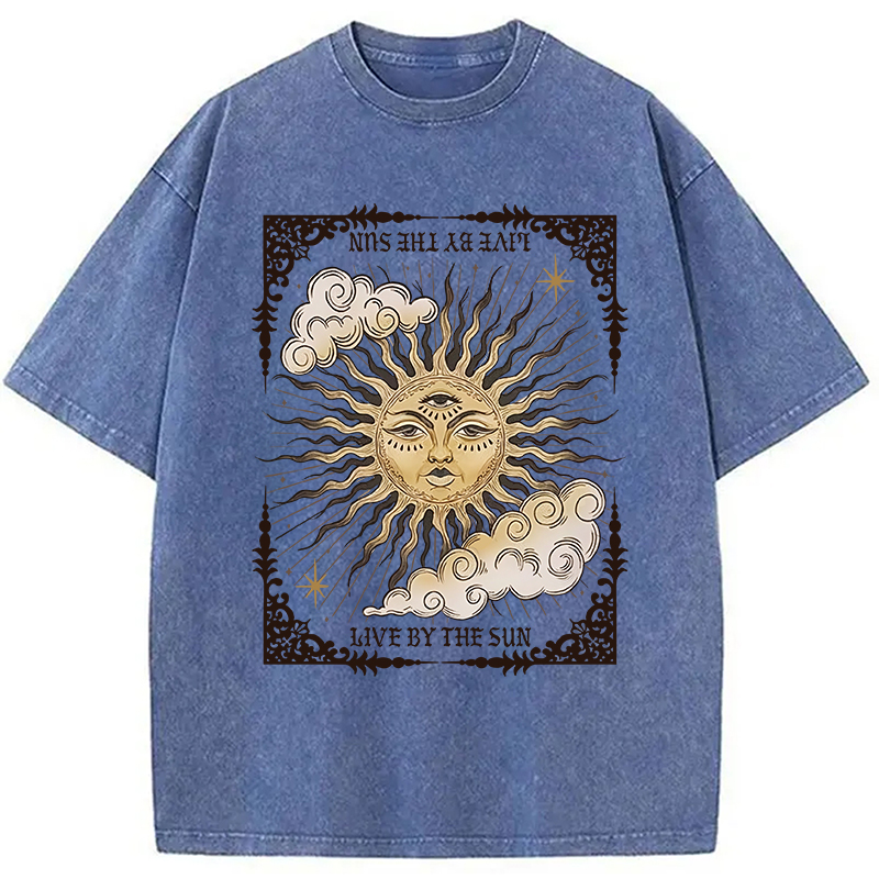 Modecanvas Living By The Sun Tarot Washed T-Shirt