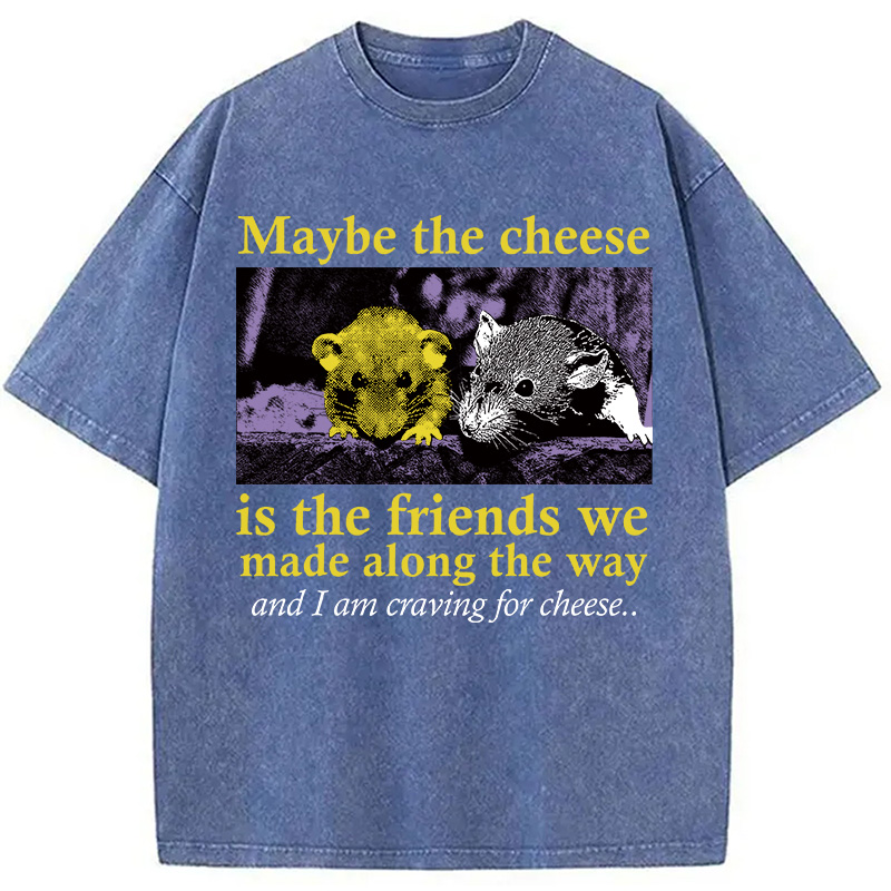 Modecanvas Maybe The Cheese Rat Washed T-Shirt