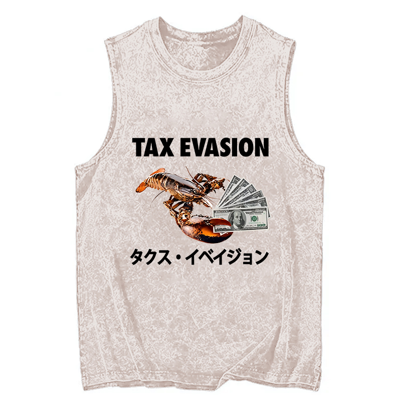Modecanvas Tux Evasion Funny DTG Printing Washed Tank-modecanvas