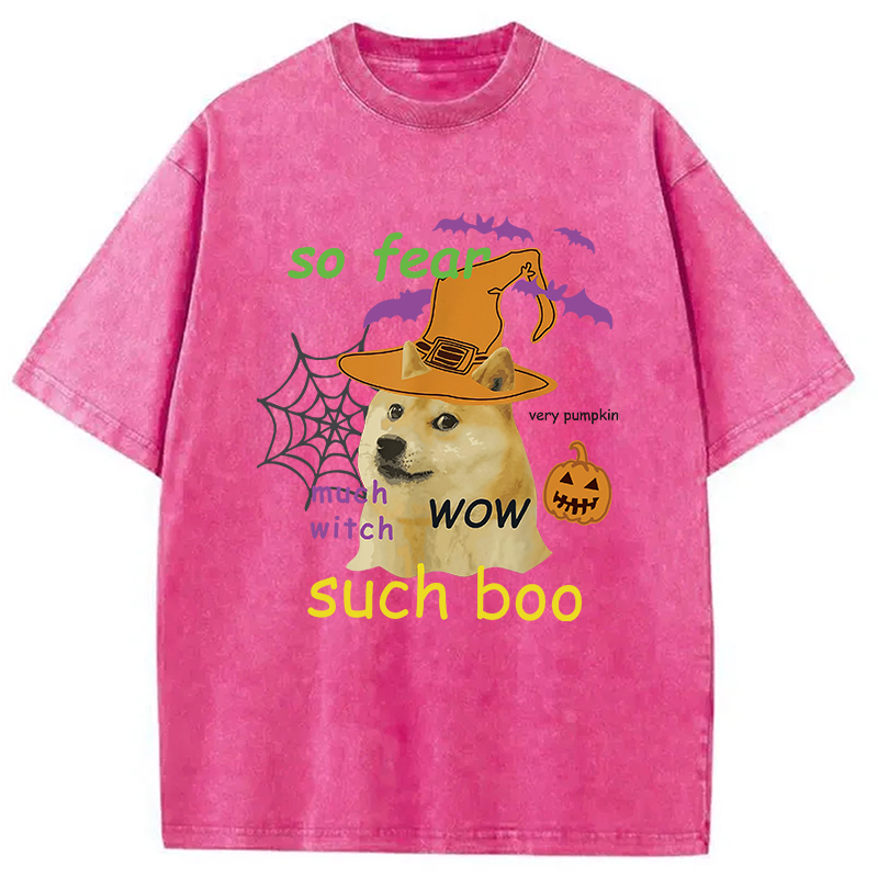 Modecanvas Halloween Doge Washed T-Shirt