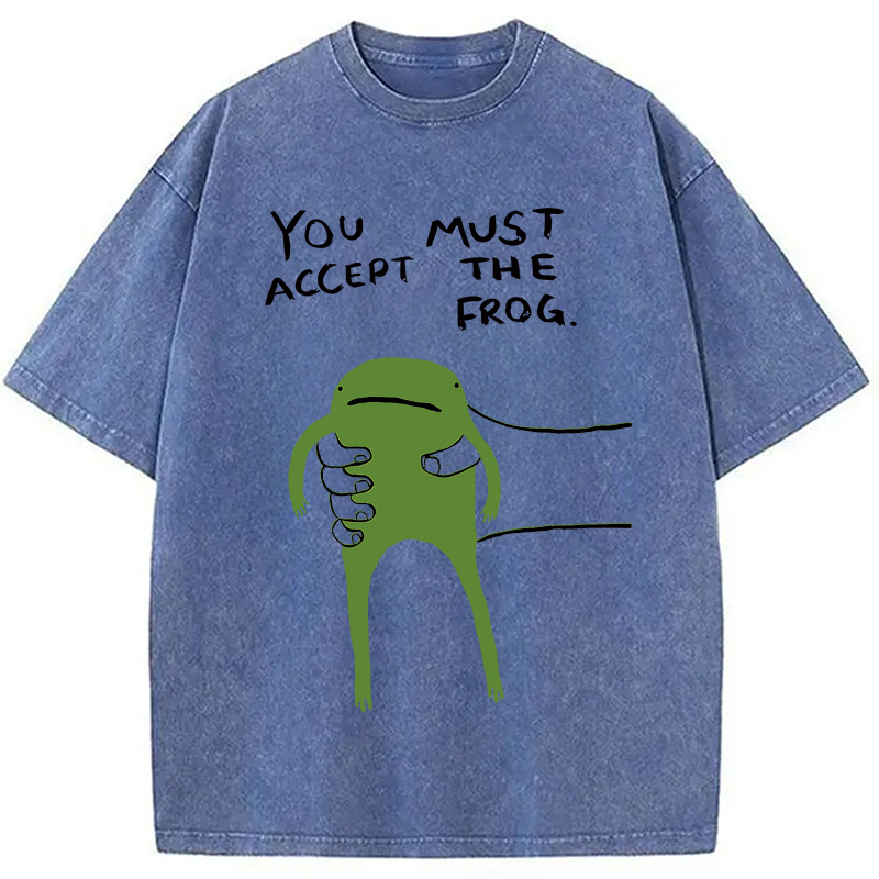 Modecanvas Give You Frog Washed T-Shirt