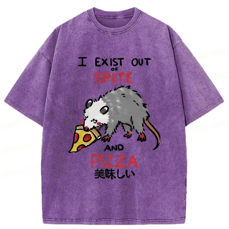 Modecanvas Delicious Pizza Japan Washed T-Shirt