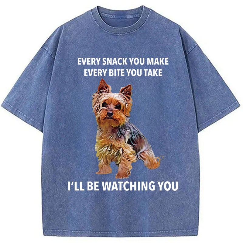 Modecanvas Yorkshire Terrier Funny Meme Washed T-Shirt