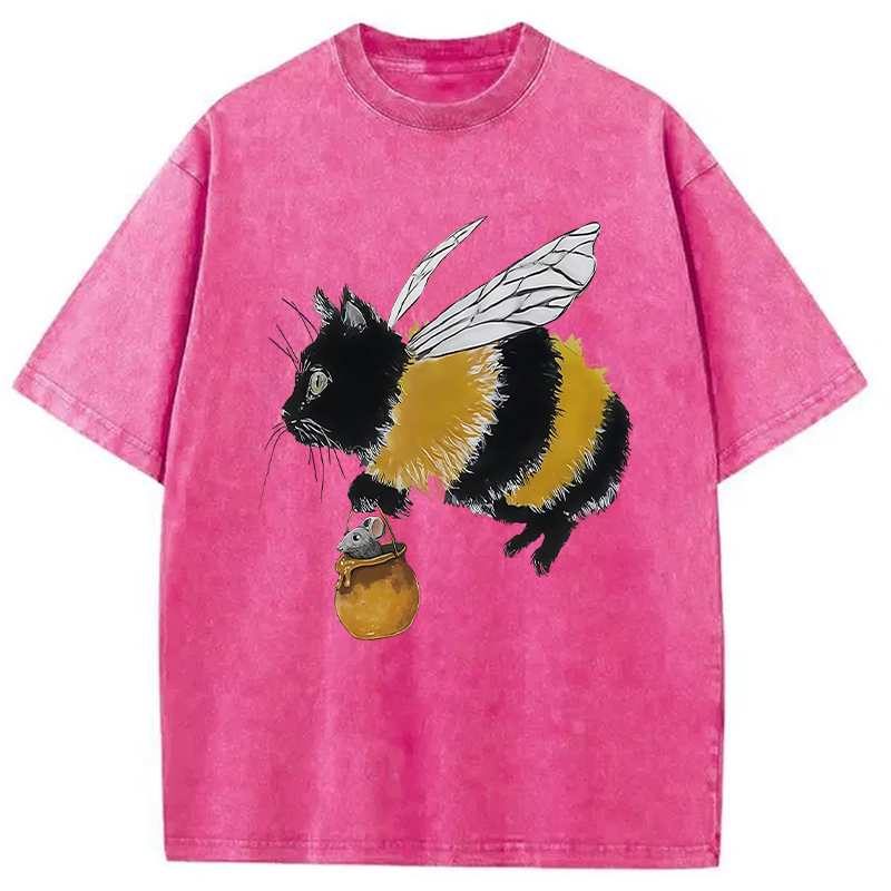 Modecanvas Catbee Funny Washed T-Shirt