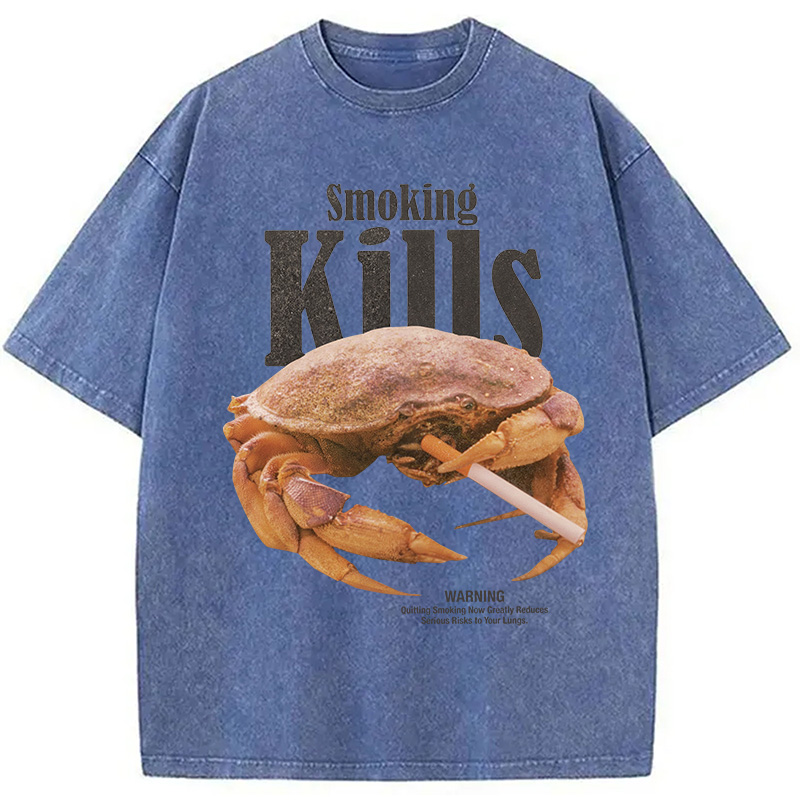 Modecanvas Smoking Kills But Crab Not Washed T-Shirt