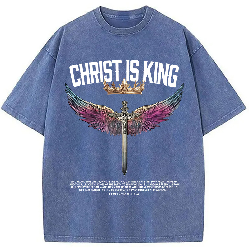 Modecanvas Christ Is King Christian Washed T-Shirt