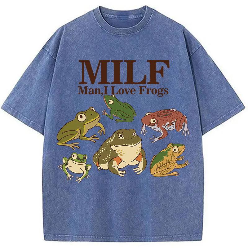 Modecanvas I Love Frogs Washed T-Shirt