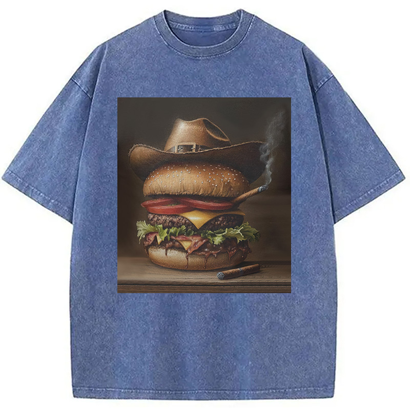 Modecanvas Funny Hamburger Meme Washed T-Shirt