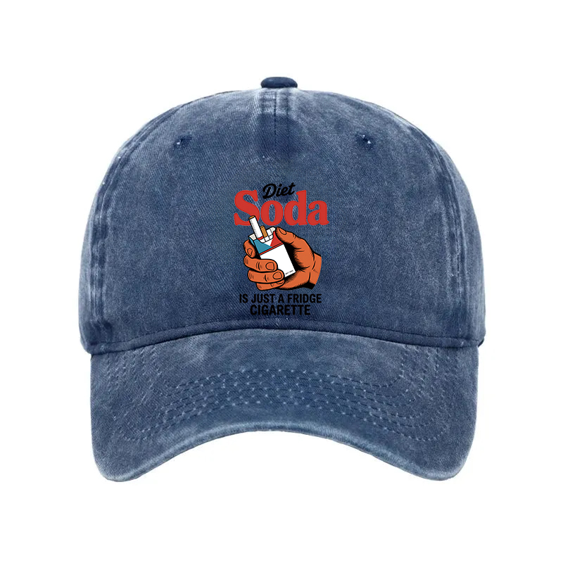 Modecanvas Diet Soda Is Just A Fridge Cigarette Funny Washed Cap-modecanvas