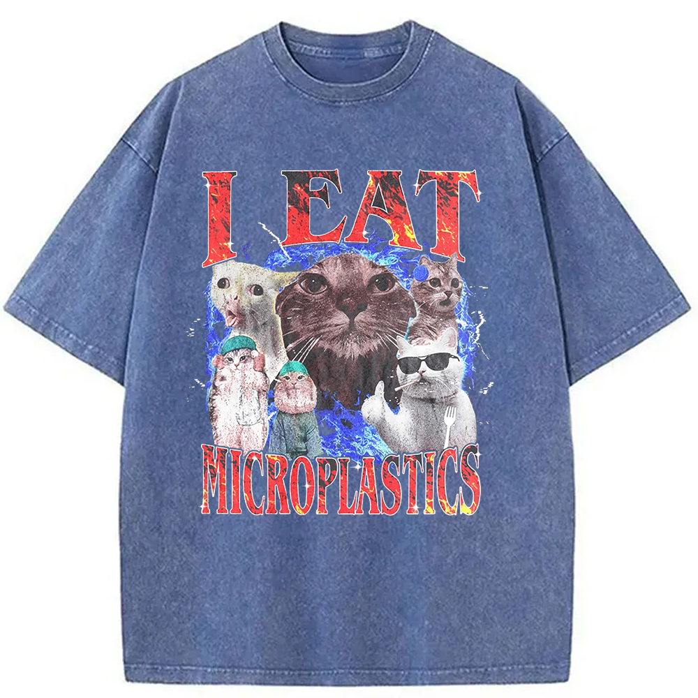 Modecanvas I Eat Microplastics Washed T-Shirt-modecanvas